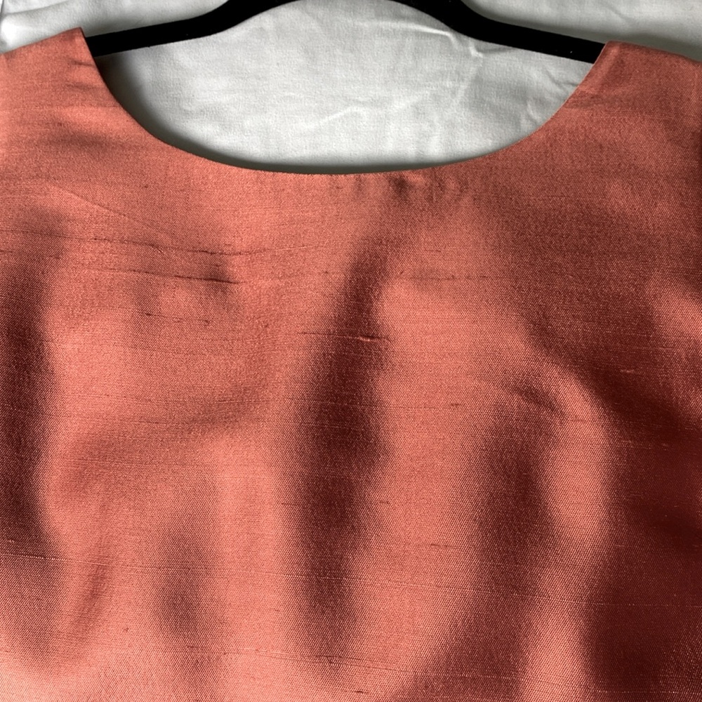 TALBOTS sleeveless silk & wool blend dress salmon  10P fully lined luxurious
